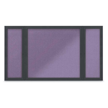 United Visual Products Indoor Enclosed Combo Board, 48"x36", Gold Frame/Wht Porc & Medium Grey UVCB4836G-WHTPORC-MEDGRY